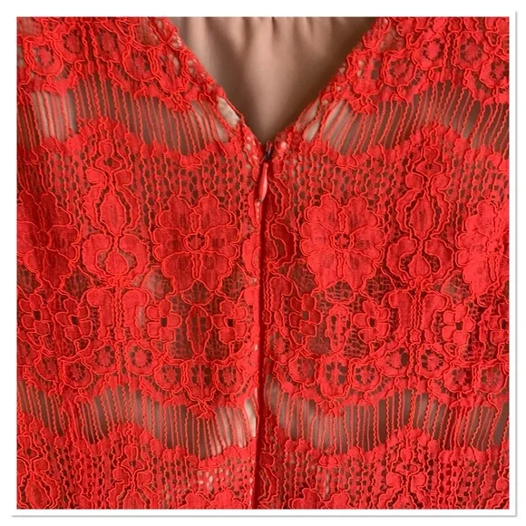 Anthropologie Maeve Katrine Lace Peplum Top Red Floral Lace Size XS - Picture 6 of 9